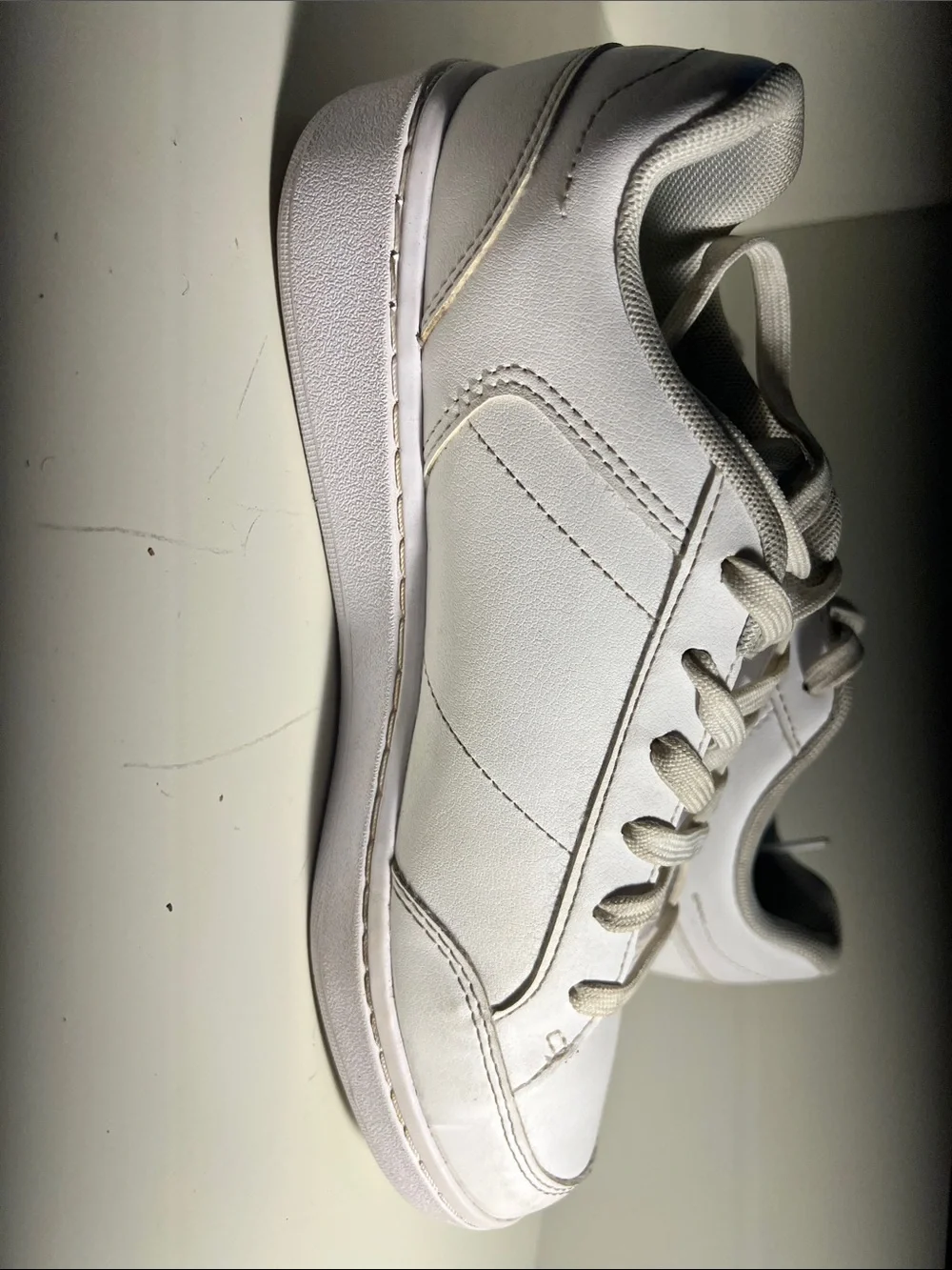 Under Armour Big Boys  White Low-Top Leather Sneaker